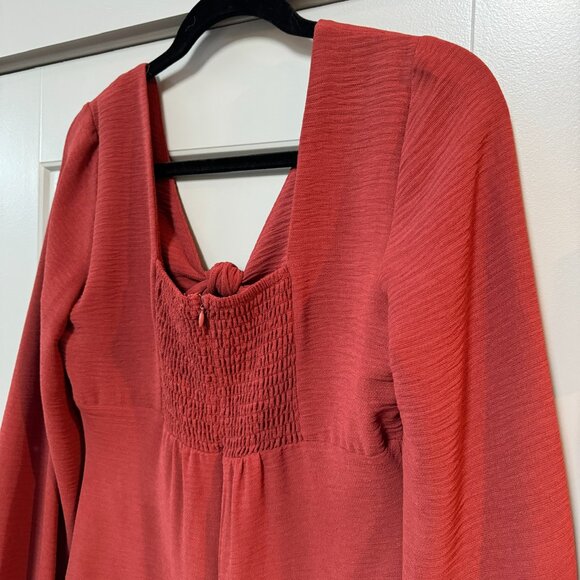 ALTAR'D STATE | Long Sleeve Deep Cut Knot Mini Dress Size Medium - Picture 5 of 11